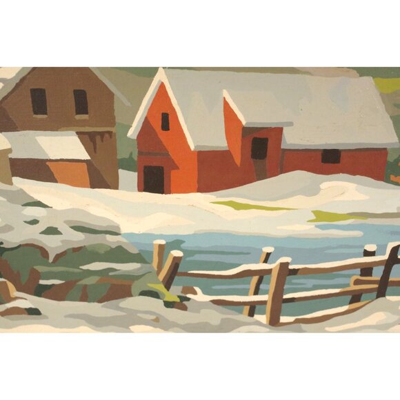 Vintage Paint By Number "Sleepy Hollow" Craft Master NA 3051-62 Finished PBN - Picture 3 of 4